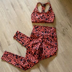 Beach Riot Red Leopard Piper Leggings